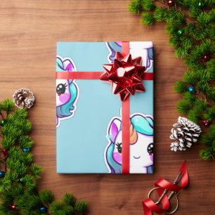 Magical Unicorn Birthday Wishes – Kawaii Style Wrapping Paper