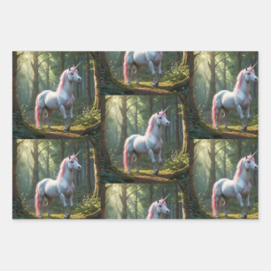Magical Unicorn Birthday Wrapping Paper Sheets