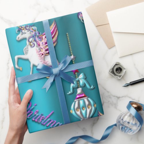 Magical Unicorn Blue Christmas