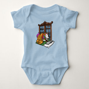 Magical Unicorn Book Reading Literature Geek Baby Bodysuit