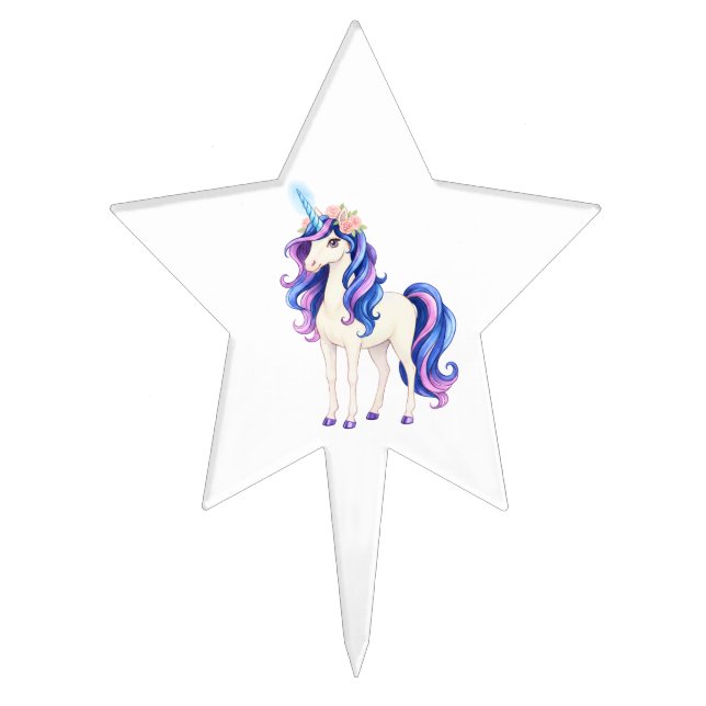 Magical Unicorn  Cake Topper (Front)