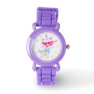 Magical unicorn Cat cartoon - Choose back color Watch