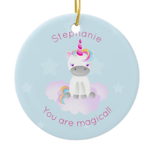 Magical Unicorn Ceramic Ornament