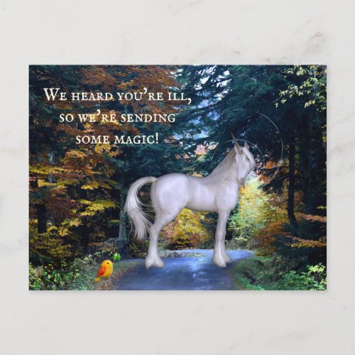 Magical Unicorn Child Get Well Soon Postcard