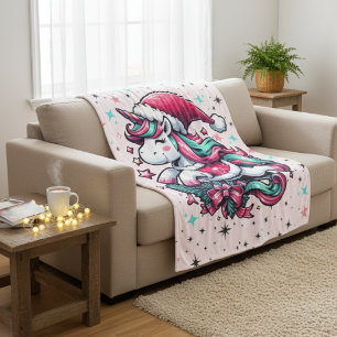 Magical Unicorn Christmas Blanket