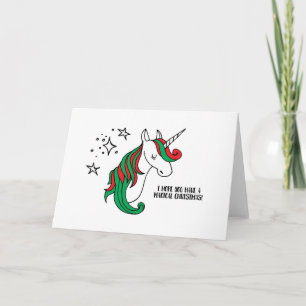 Magical Unicorn Christmas Holiday Card