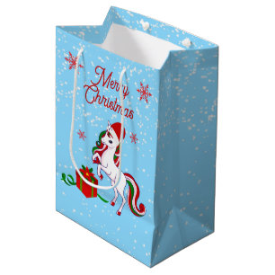 Magical Unicorn Christmas Medium Gift Bag