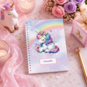 Magical Unicorn Colorful Pastel Girl Birthday Note Notebook