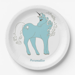 Magical Unicorn Cute & Adorable with Star Paper Plates