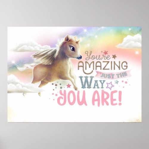 Magical Unicorn Cute Sweet Kid Toddler Baby Room Poster