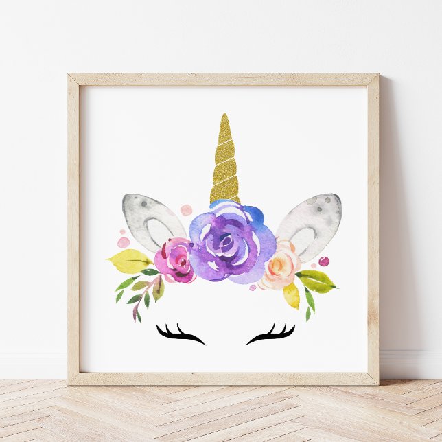 Magical Unicorn, Cute Unicorn, Girl Nursery, Pink Poster (Creator Uploaded)