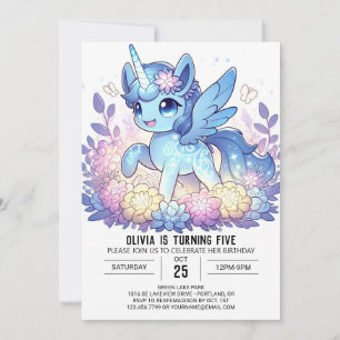 Magical Unicorn Digital Birthday Invitation
