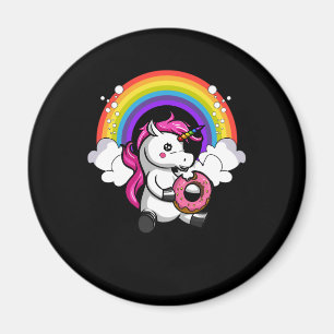 Magical Unicorn Donut Lover Rainbow Magnet