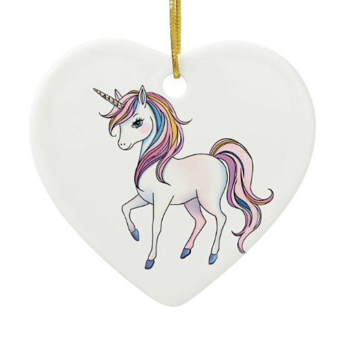 Magical Unicorn Dreams - Whimsical Fantasy Design Ceramic Ornament