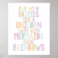 MAGICAL UNICORN, FAIRIES, MERMAIDS, RAINBOWS PRINT