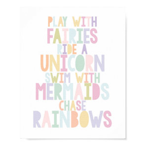 MAGICAL UNICORN, FAIRIES, MERMAIDS, RAINBOWS PRINT