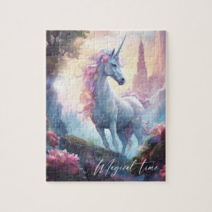 Magical unicorn fairy tale castle birthday gift  jigsaw puzzle