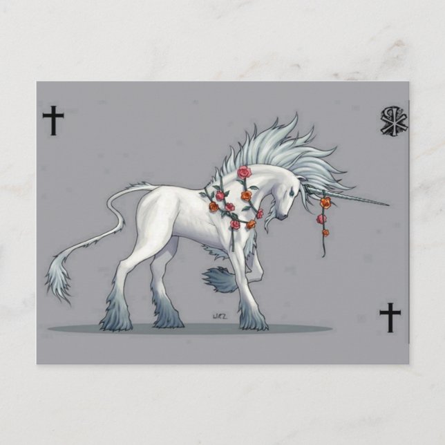 Magical Unicorn Fantasy Art Post Card (Front)