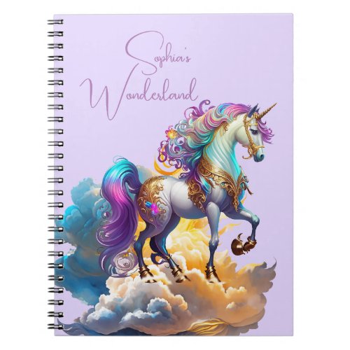 Magical Unicorn Fantasy clouds beautiful Birthday  Notebook