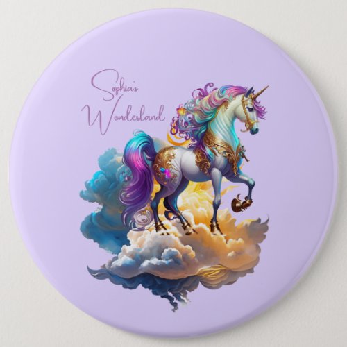 Magical Unicorn Fantasy clouds romance birthday  Button