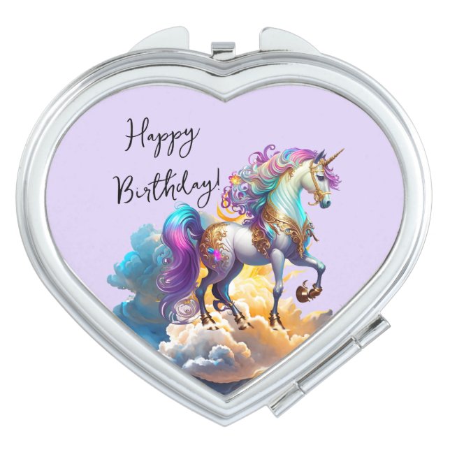 Magical Unicorn Fantasy clouds romance birthday  Compact Mirror (Front)