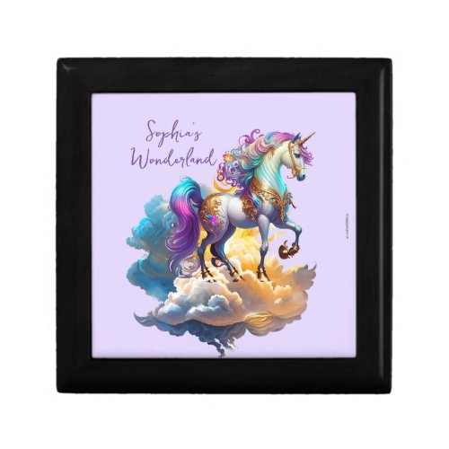 Magical Unicorn Fantasy clouds romance birthday Gift Box