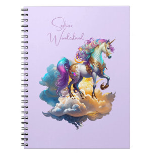 Magical Unicorn Fantasy Clouds Romance Birthday Notebook