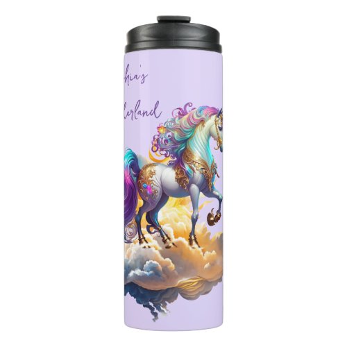 Magical Unicorn Fantasy clouds romance birthday Thermal Tumbler