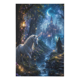 Magical Unicorn Faux Canvas Print