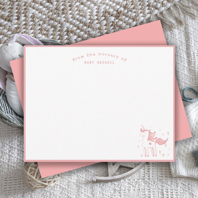 Magical Unicorn from the Nursery of Baby Girl Note Card (Creator Uploaded)