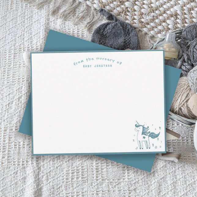 Magical Unicorn From the Nursery of Baby  Note Card (Creator Uploaded)