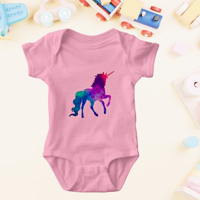 Magical Unicorn Galaxy Abstract Blue Purple Baby Bodysuit (Magical Unicorn Galaxy Abstract Blue Purple Baby Bodysuit)