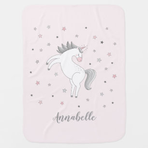 Magical Unicorn Girl Baby Blanket