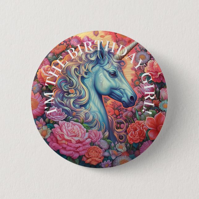 MAGICAL UNICORN GIRL BUTTON (Front)
