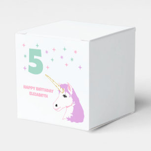 Magical Unicorn Girls Birthday Favor Boxes