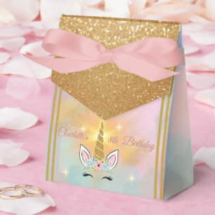 Magical Unicorn Girl's Birthday Favor Boxes