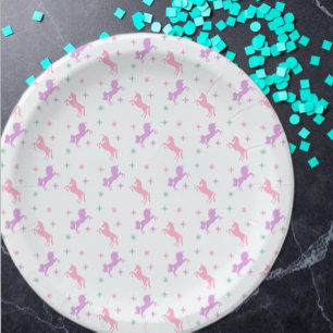 Magical Unicorn Girls Birthday Paper Plates