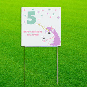 Magical Unicorn Girls Birthday Sign