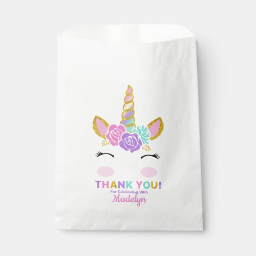 Magical Unicorn Glitter Stars Birthday Favor Bag