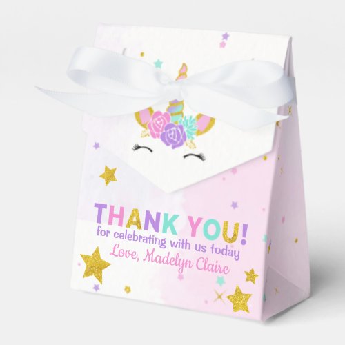 Magical Unicorn Glitter Stars Birthday Favor Boxes