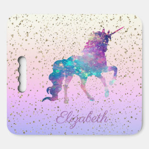 Magical Unicorn, Gold Confetti Seat Cushion