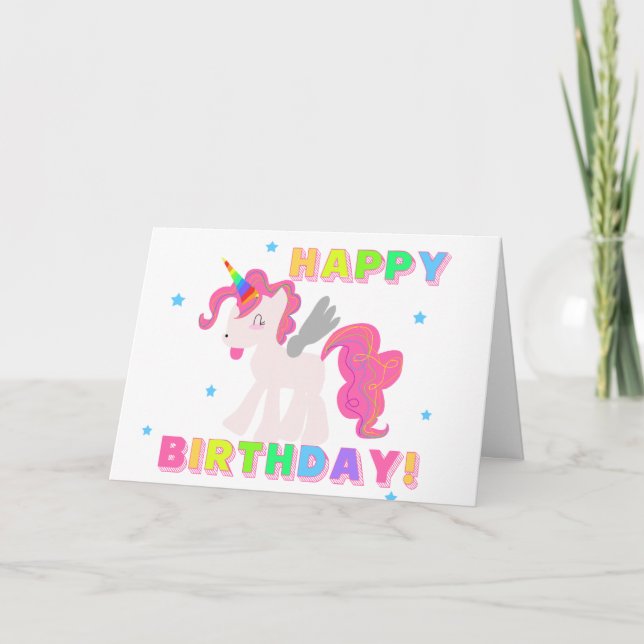 Magical Unicorn HAPPY BIRTHDAY CARD FOR KIDS (Front)