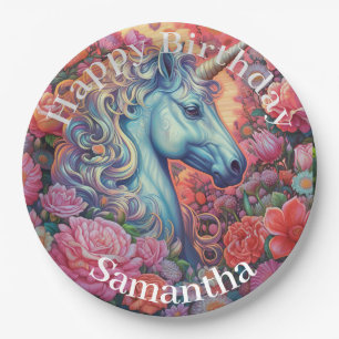 Magical Unicorn Happy Birthday Paper Plates