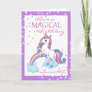 Magical Unicorn Birthday Cards & Templates