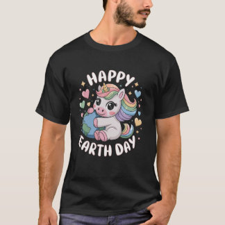 Magical Unicorn Happy Earth Day Groovy Eco-Friendl T-Shirt