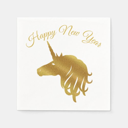 Magical Unicorn Happy New Year Napkin