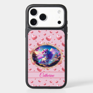 Magical Unicorn Hearts And Name iPhone 17 Pro Max Case