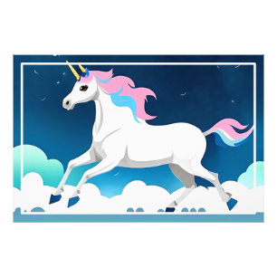 Magical Unicorn Horse In The Race Design-15468 Photo Print