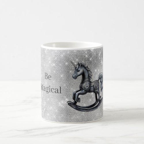 Magical Unicorn Horse Silver Sparkle Coffee Mug