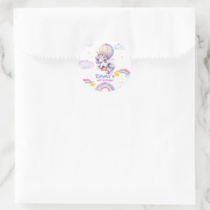 Magical Unicorn Hot Air Balloon Birthday Stickers